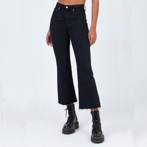 Levi's Black High Waist Crop Flare Jeans